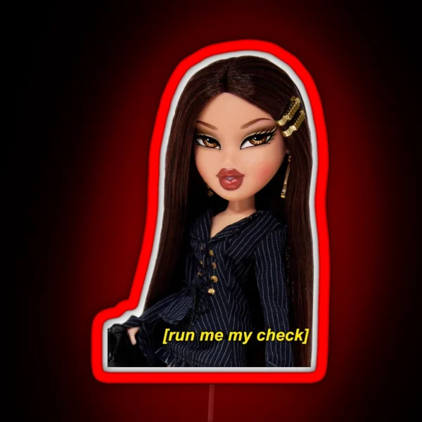 Bratz Run Me My Check Jade Doll RGB Neon Sign