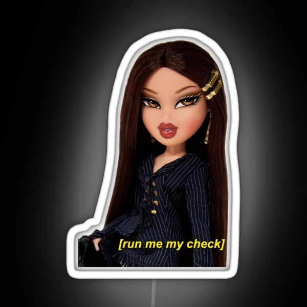 Bratz Run Me My Check Jade Doll RGB Neon Sign