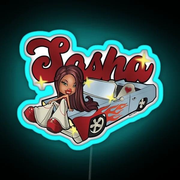 Bratz Sasha Car Flames RGB Neon Sign