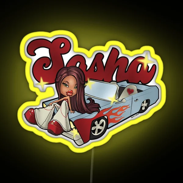 Bratz Sasha Car Flames RGB Neon Sign