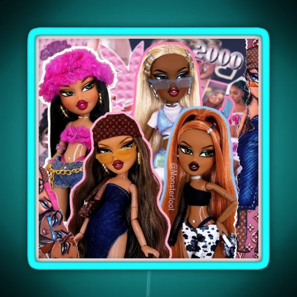BRATZ Y2K COLLAGE By Monsterlool RGB Neon Sign