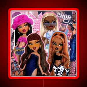 BRATZ Y2K COLLAGE By Monsterlool RGB Neon Sign