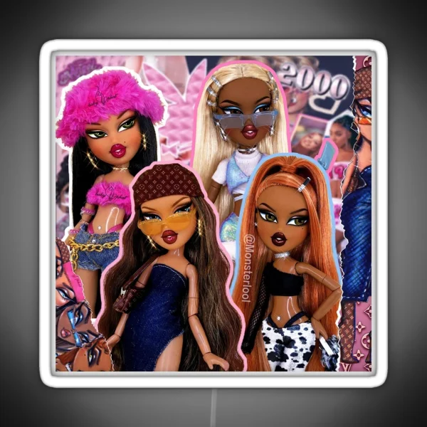 BRATZ Y2K COLLAGE By Monsterlool RGB Neon Sign