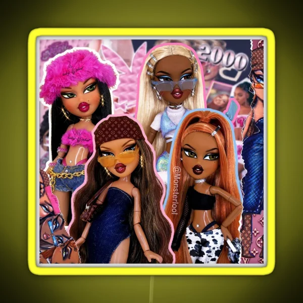BRATZ Y2K COLLAGE By Monsterlool RGB Neon Sign