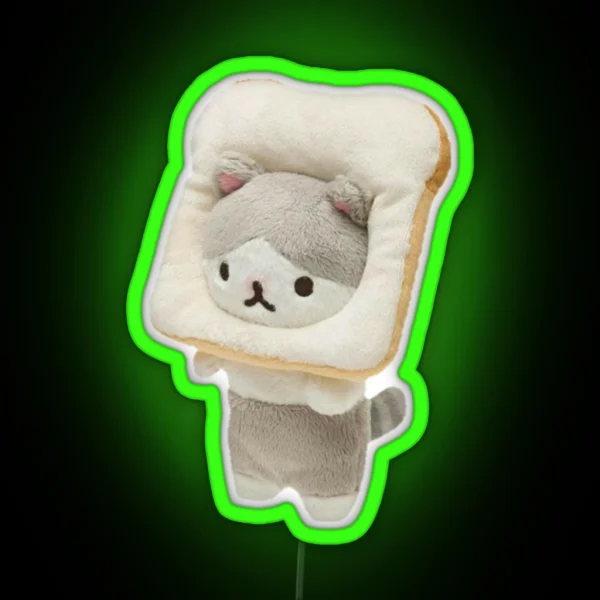 Bread Cat Plushie RGB Neon Sign