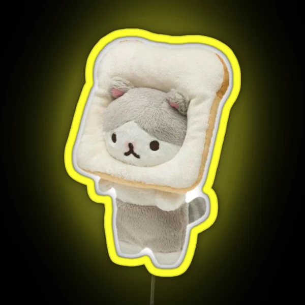 Bread Cat Plushie RGB Neon Sign
