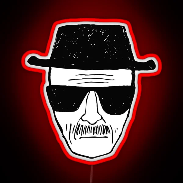 Breaking Bad Walter White Heisenberg Face RGB Neon Sign