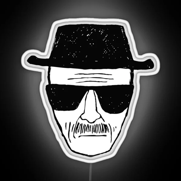 Breaking Bad Walter White Heisenberg Face RGB Neon Sign