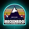 Brighten up your space with this vibrant ski resort sign