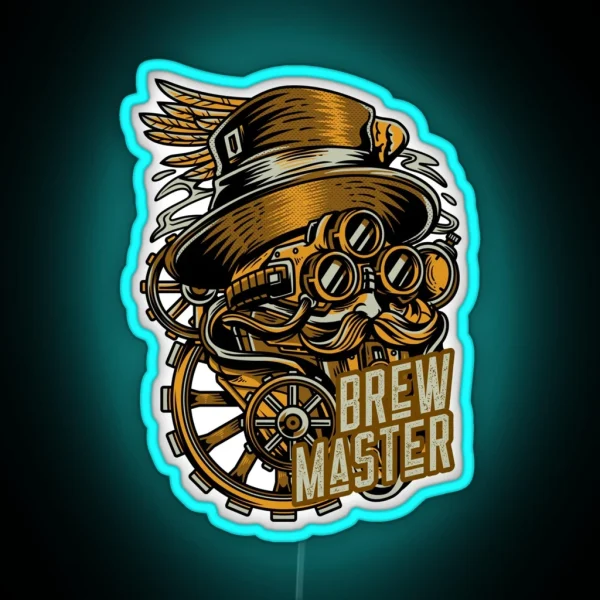 Brew Master Home Brew Steam Punk Design Funny RGB Neon Sign