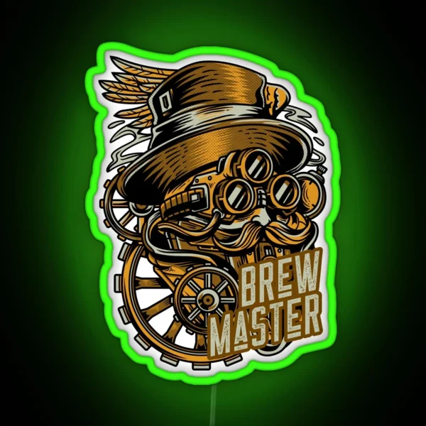 Brew Master Home Brew Steam Punk Design Funny RGB Neon Sign