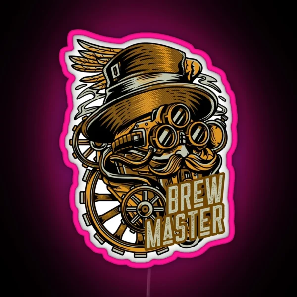 Brew Master Home Brew Steam Punk Design Funny RGB Neon Sign