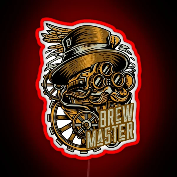 Brew Master Home Brew Steam Punk Design Funny RGB Neon Sign
