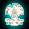 Brewery bar theme decor with colorful RGB neon signs ambiance