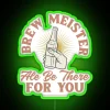 Modern Brew Meister Neon Sign with Vibrant RGB Color Options
