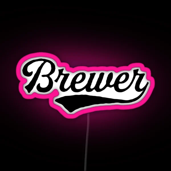Brewer Drinks Cocktail Beer RGB Neon Sign