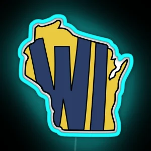 Brewers Colored Wisconsin RGB Neon Sign