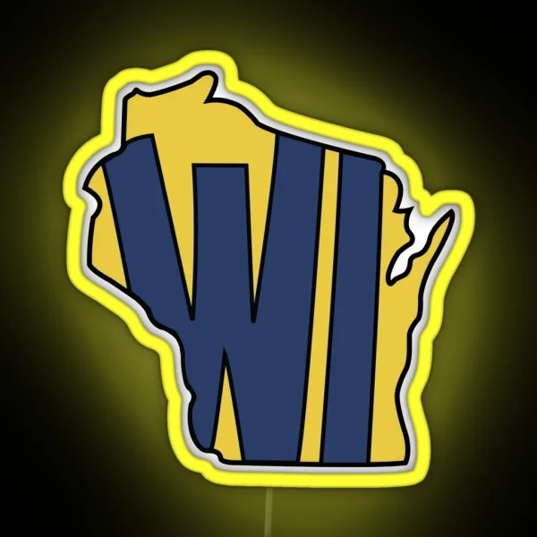 Brewers Colored Wisconsin RGB Neon Sign