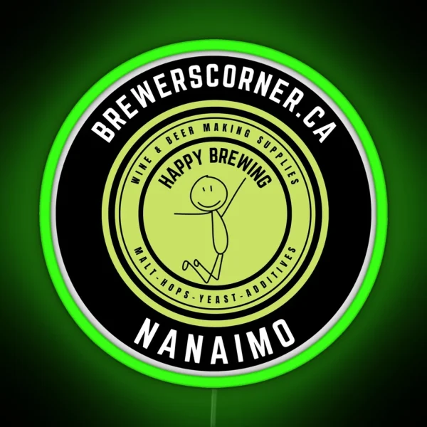 Brewers Corner Nanaimo Happy Brewing RGB Neon Sign