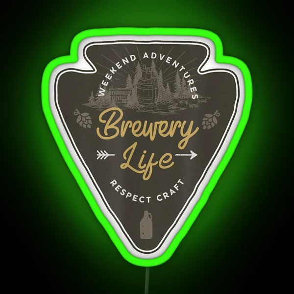 Brewery Life Craft Beer Geek Wanderlust Brewer RGB Neon Sign