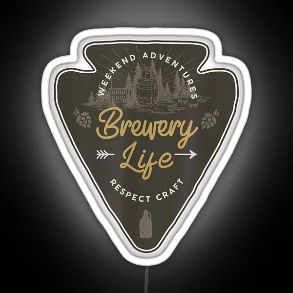 Brewery Life Craft Beer Geek Wanderlust Brewer RGB Neon Sign