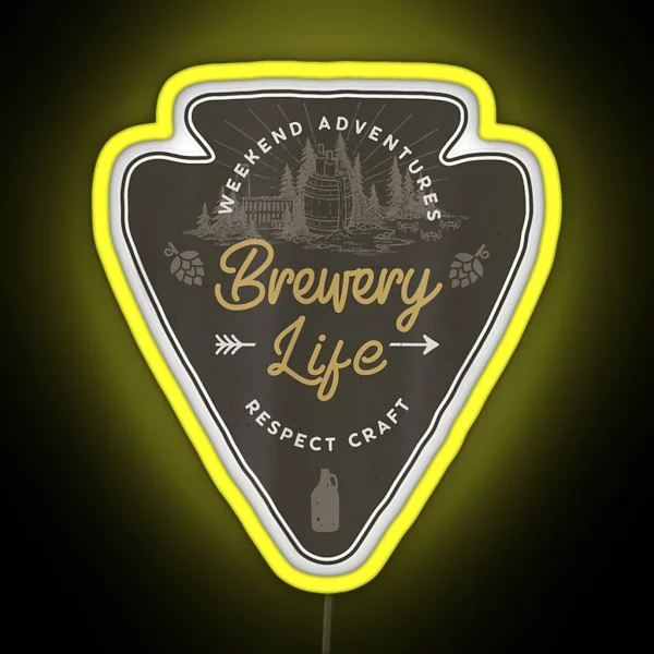 Brewery Life Craft Beer Geek Wanderlust Brewer RGB Neon Sign