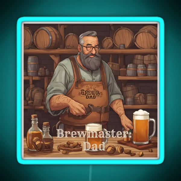Brewmaster Dad Art RGB Neon Sign