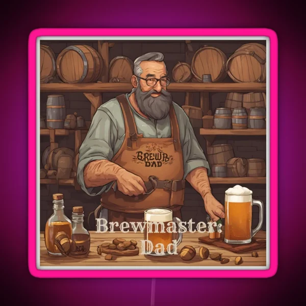 Brewmaster Dad Art RGB Neon Sign