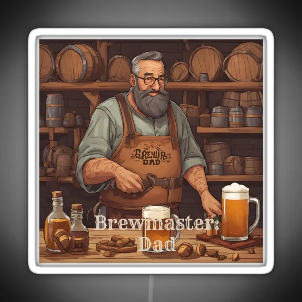 Brewmaster Dad Art RGB Neon Sign