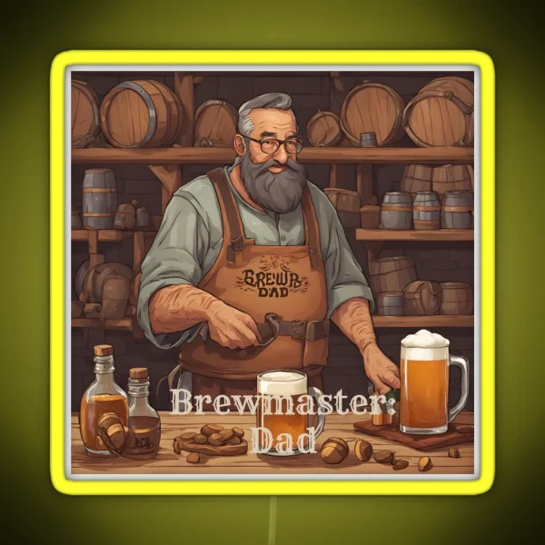 Brewmaster Dad Art RGB Neon Sign