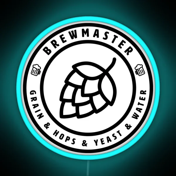 BREWMASTER GRAIN And HOPS And YEAST And WATER RGB Neon Sign