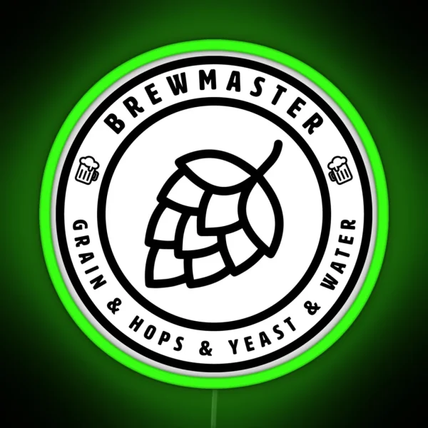 BREWMASTER GRAIN And HOPS And YEAST And WATER RGB Neon Sign