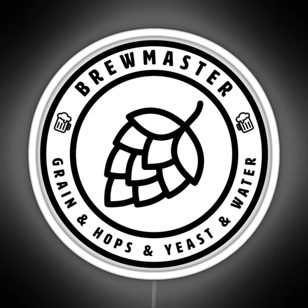 BREWMASTER GRAIN And HOPS And YEAST And WATER RGB Neon Sign