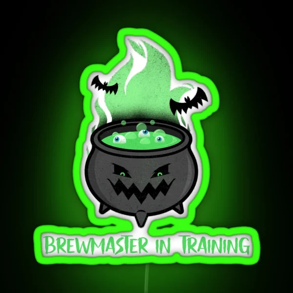 Brewmaster In Training Cauldron Halloween RGB Neon Sign