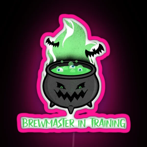 Brewmaster In Training Cauldron Halloween RGB Neon Sign