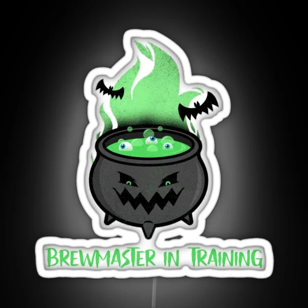 Brewmaster In Training Cauldron Halloween RGB Neon Sign