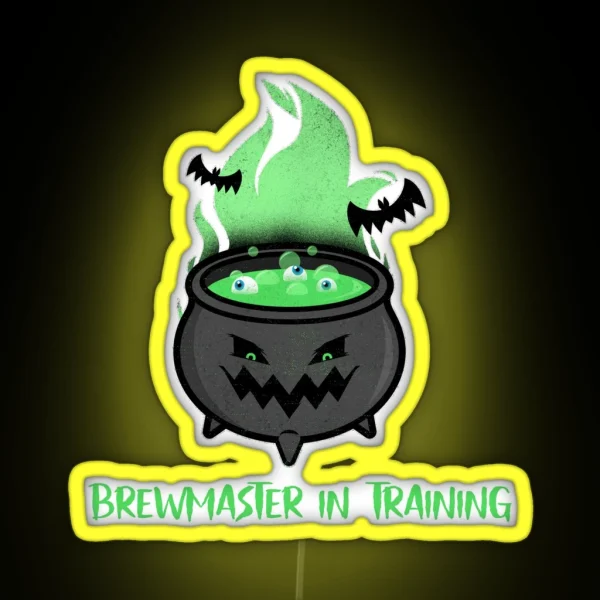 Brewmaster In Training Cauldron Halloween RGB Neon Sign