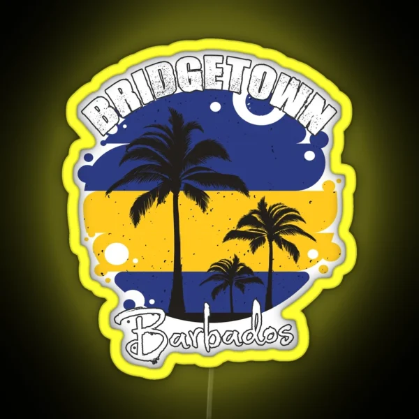 Bridgetown Barbados Flag Sunset RGB Neon Sign