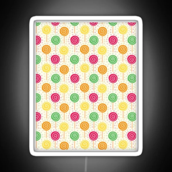 Bright Playful Candy Lollies Pattern RGB Neon Sign