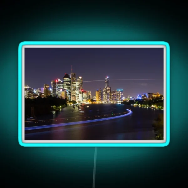 Brisbane City Light Trails RGB Neon Sign