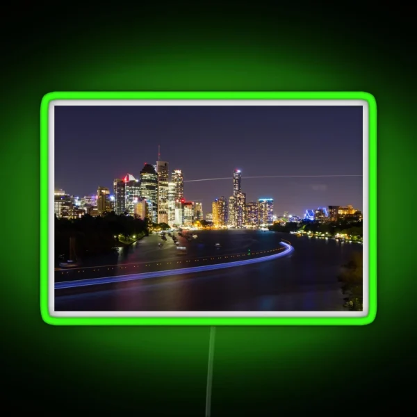 Brisbane City Light Trails RGB Neon Sign