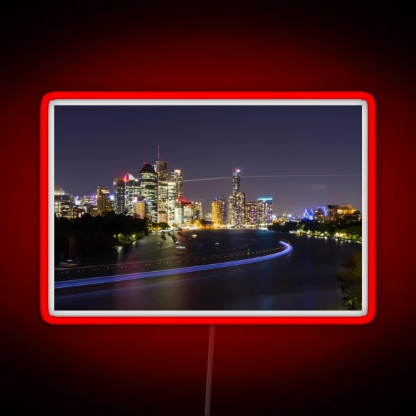 Brisbane City Light Trails RGB Neon Sign