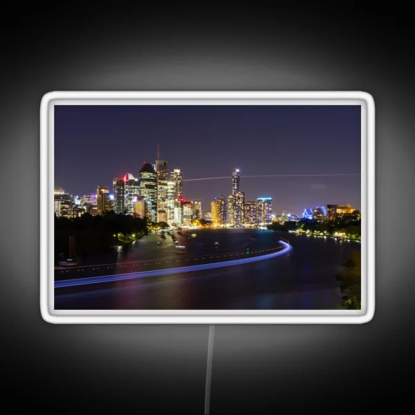 Brisbane City Light Trails RGB Neon Sign