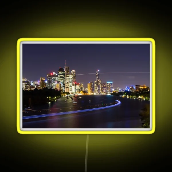 Brisbane City Light Trails RGB Neon Sign