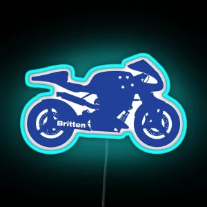 Britten V1000 Silhouette Blue RGB Neon Sign