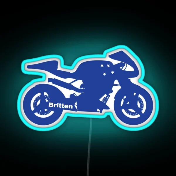 Britten V1000 Silhouette Blue RGB Neon Sign