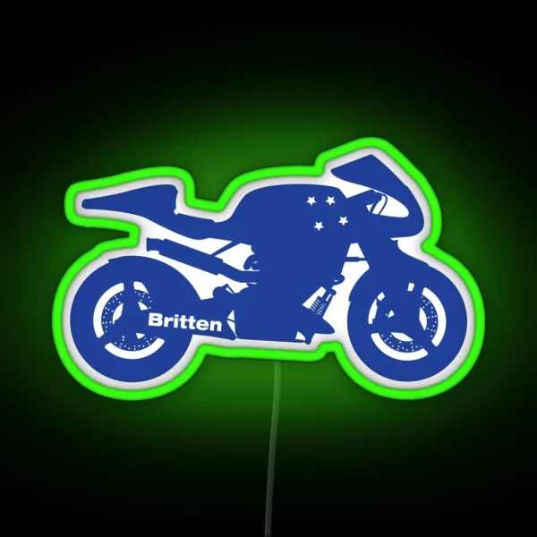 Britten V1000 Silhouette Blue RGB Neon Sign