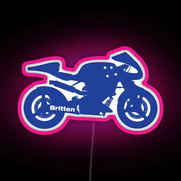 Britten V1000 Silhouette Blue RGB Neon Sign