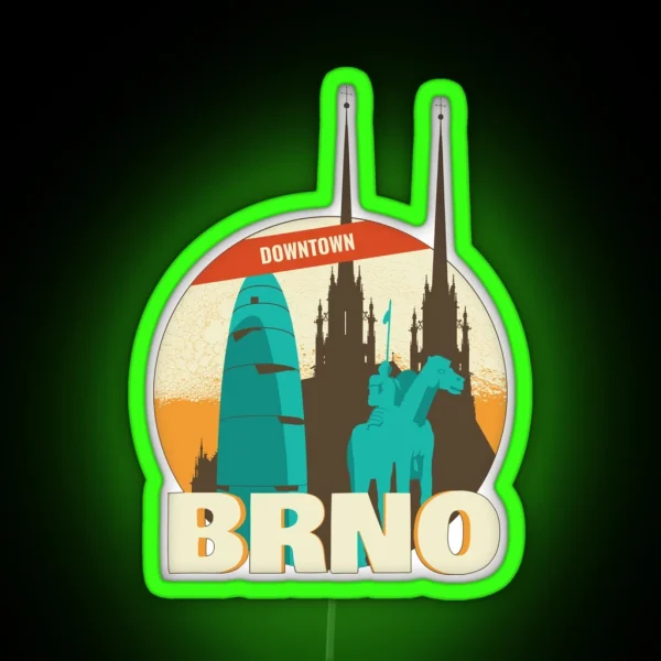 Brno Downtown RGB Neon Sign