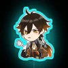 Retro Gaming Inspired Zhongli Character RGB Neon Wall Decoration Sign